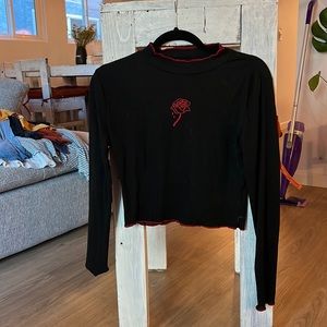 Rose Black Turtleneck
